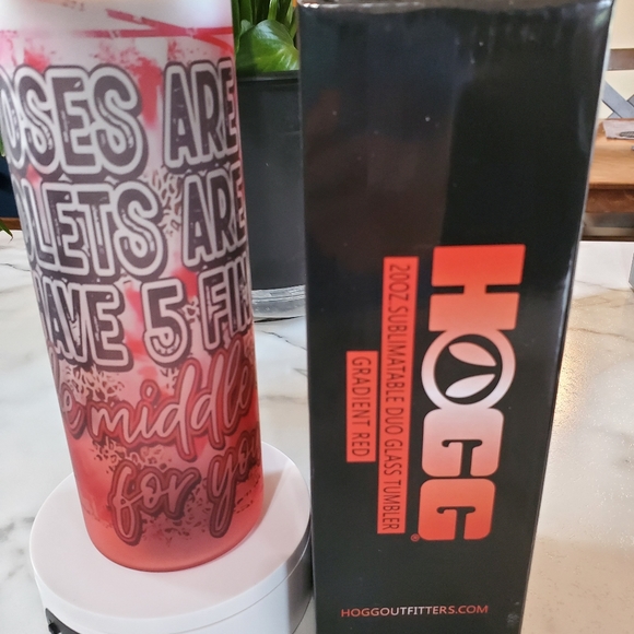 I have 5 fingers the middle one's for you 20oz Gradient Red Glass Tumbler 🎉sale - Picture 9 of 13